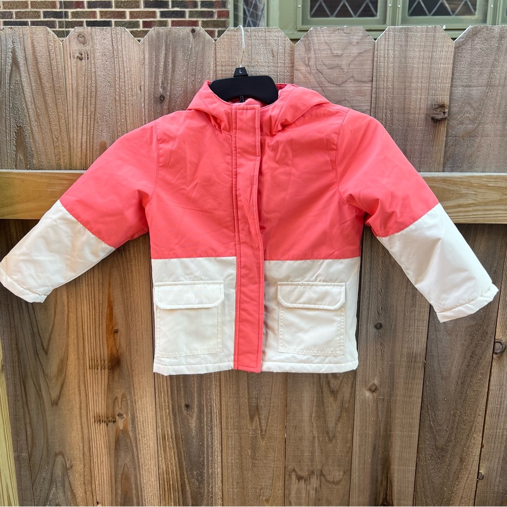 Swiss Tech Kids Coral and Cream Hooded  Winter Coat